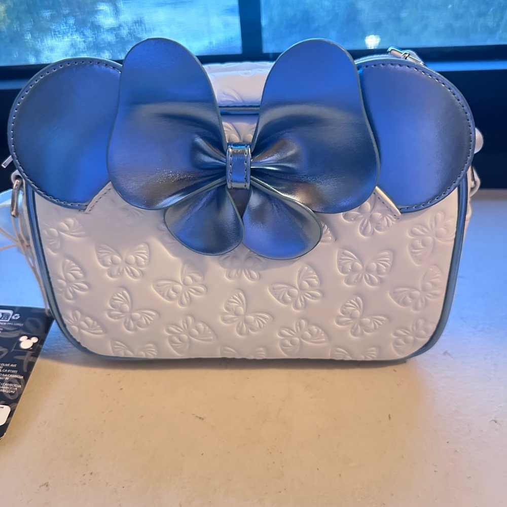 Loungefly Blue and White Crossbody Bag
